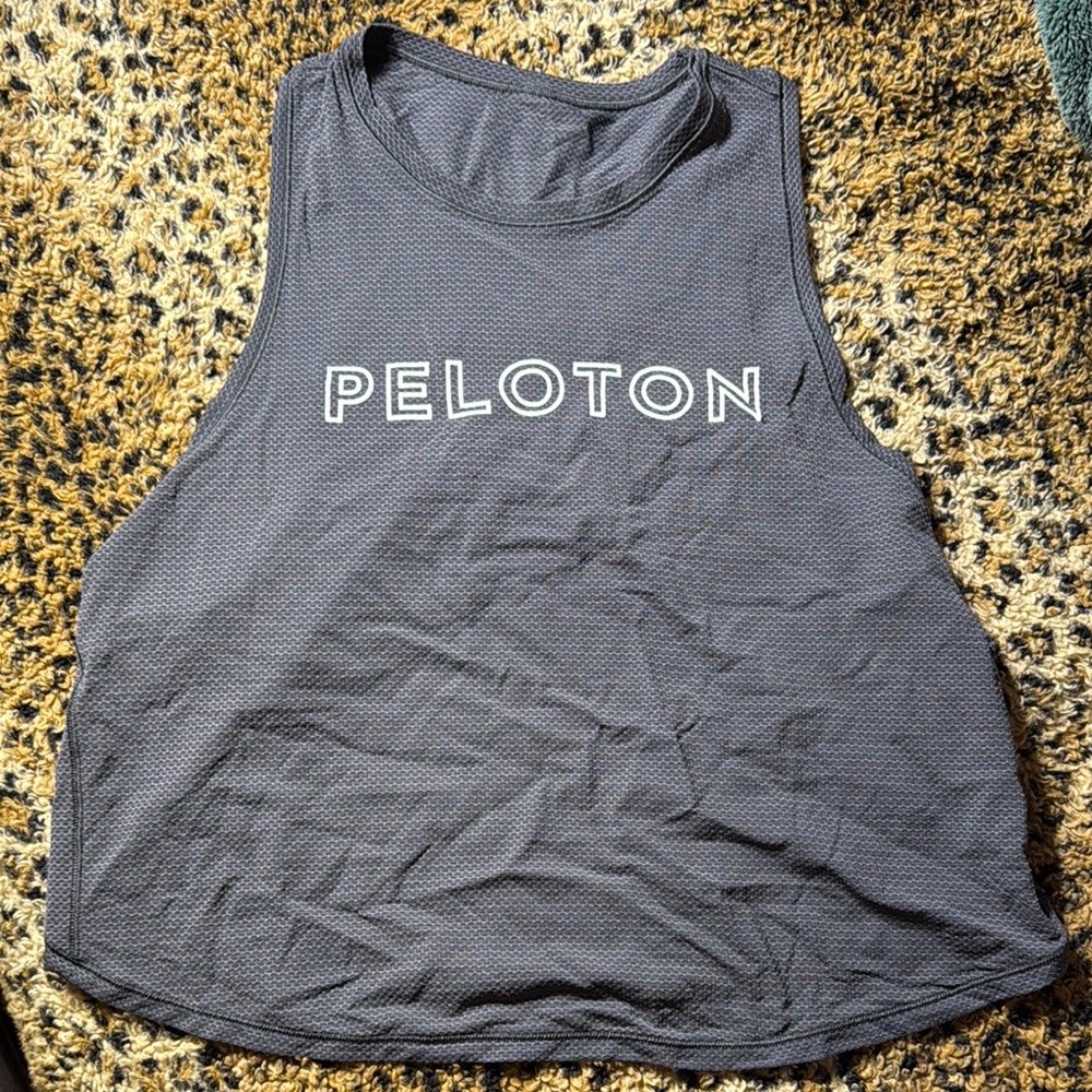 Peloton x Lululemon Open back Gray Muscle Tee